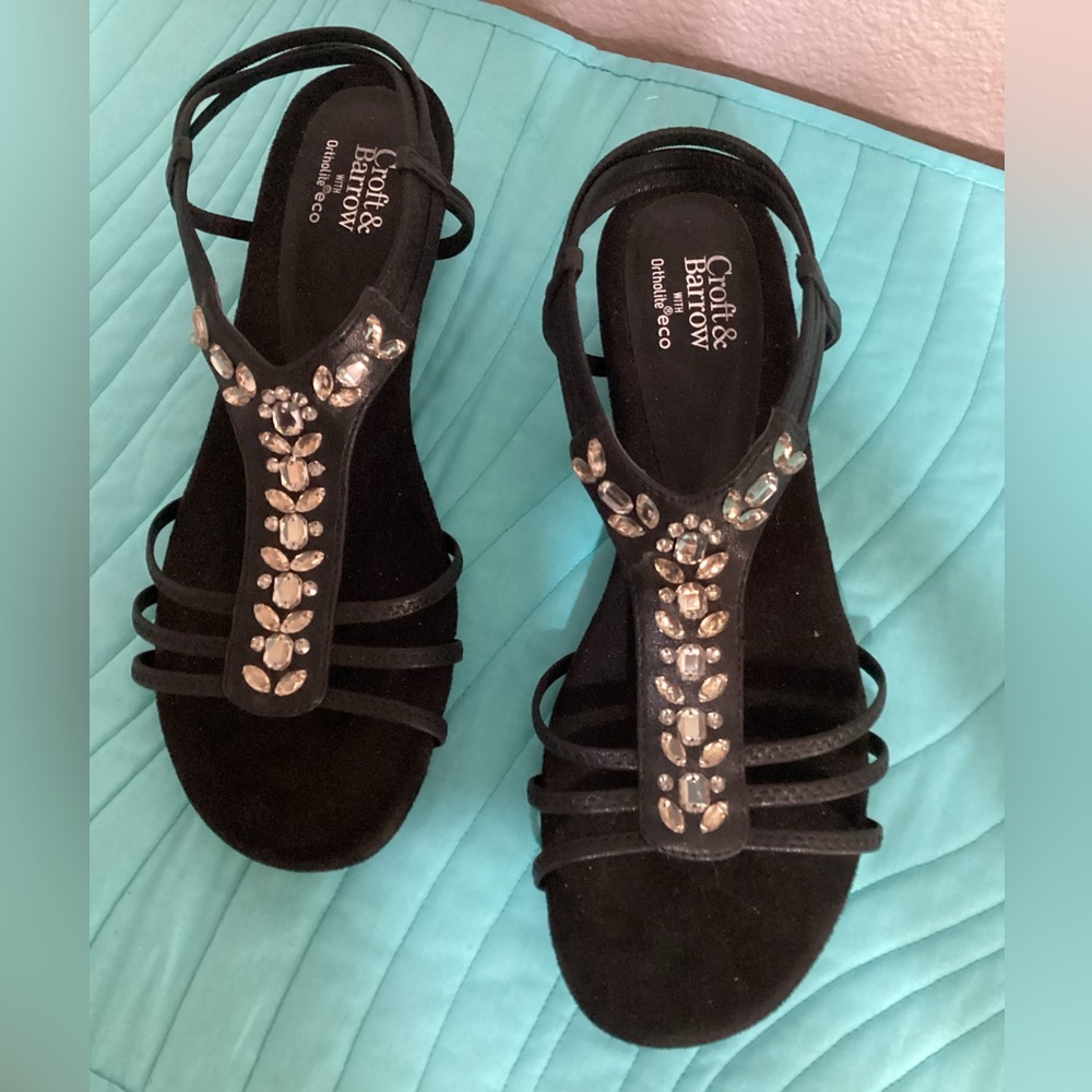 Black Jewel Sandals